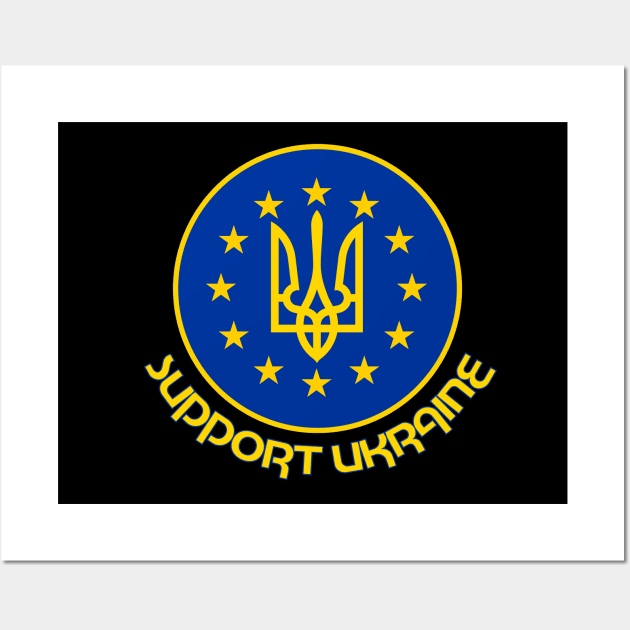 Support Ukraine. Ukrainian Coat of Arms. Ukraine Trident. Wall Art by Hermz Designs